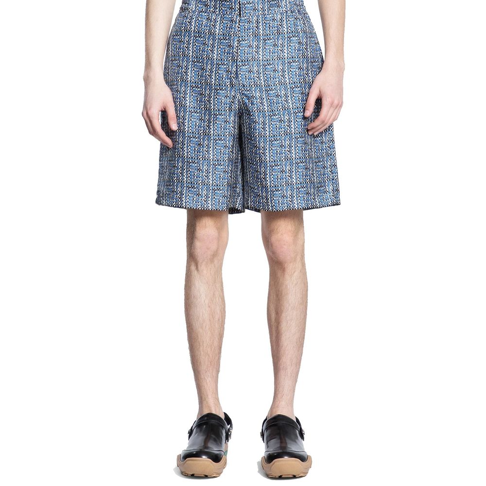 Fendi Blue Silk Bermuda Shorts