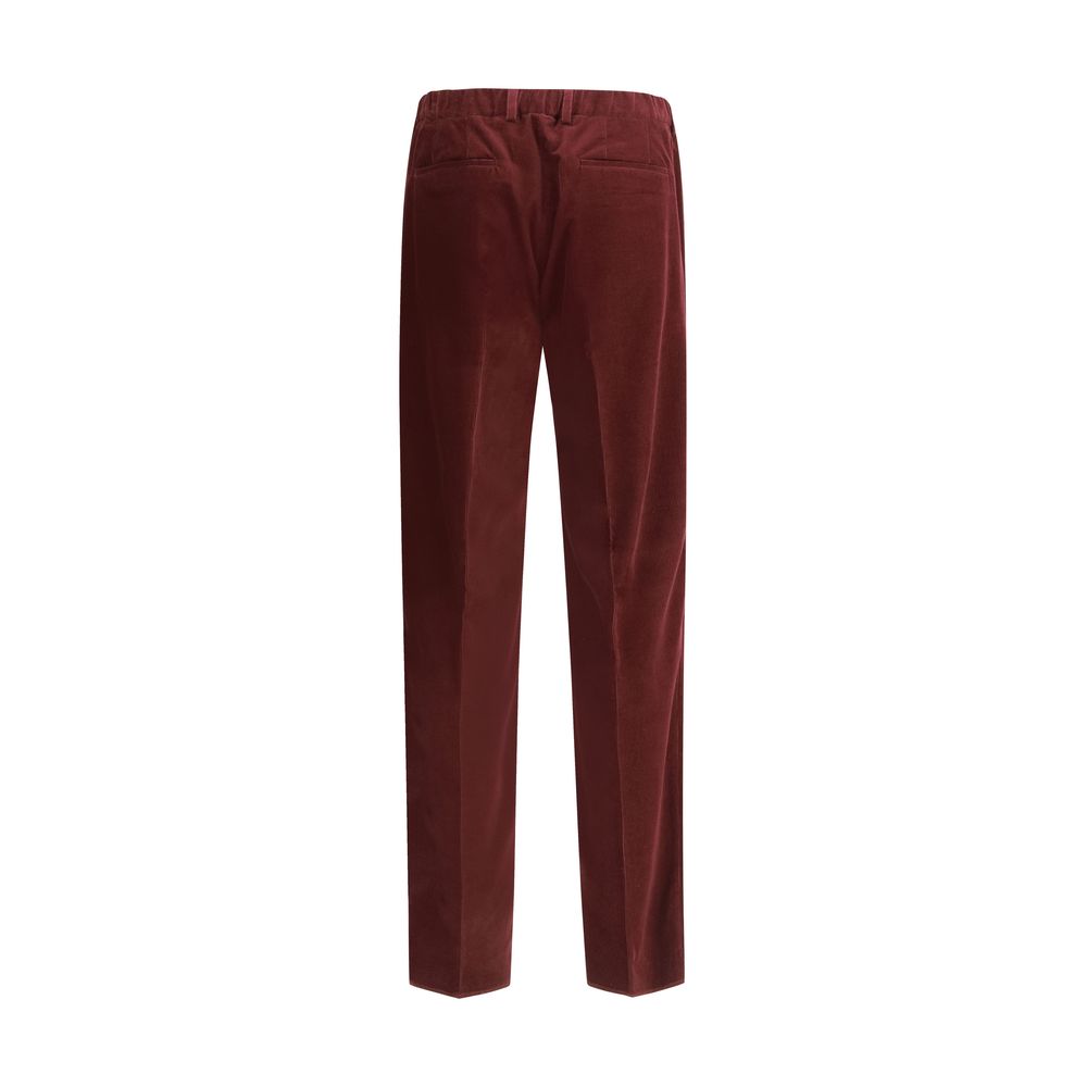Fendi Bordeaux Cotton Casual Pants