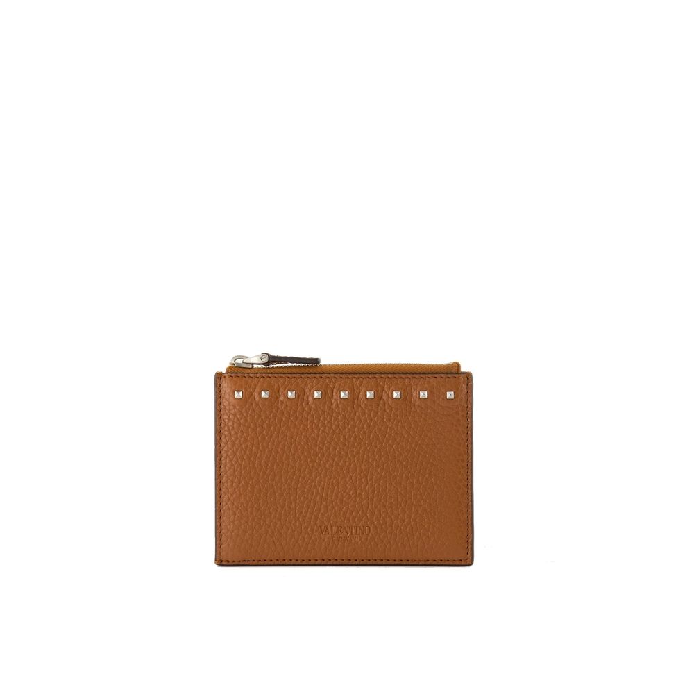 Valentino Garavani Brown Calfskin Cardholder