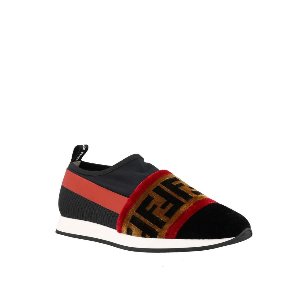 Fendi Black Fabric Low Top Sneakers