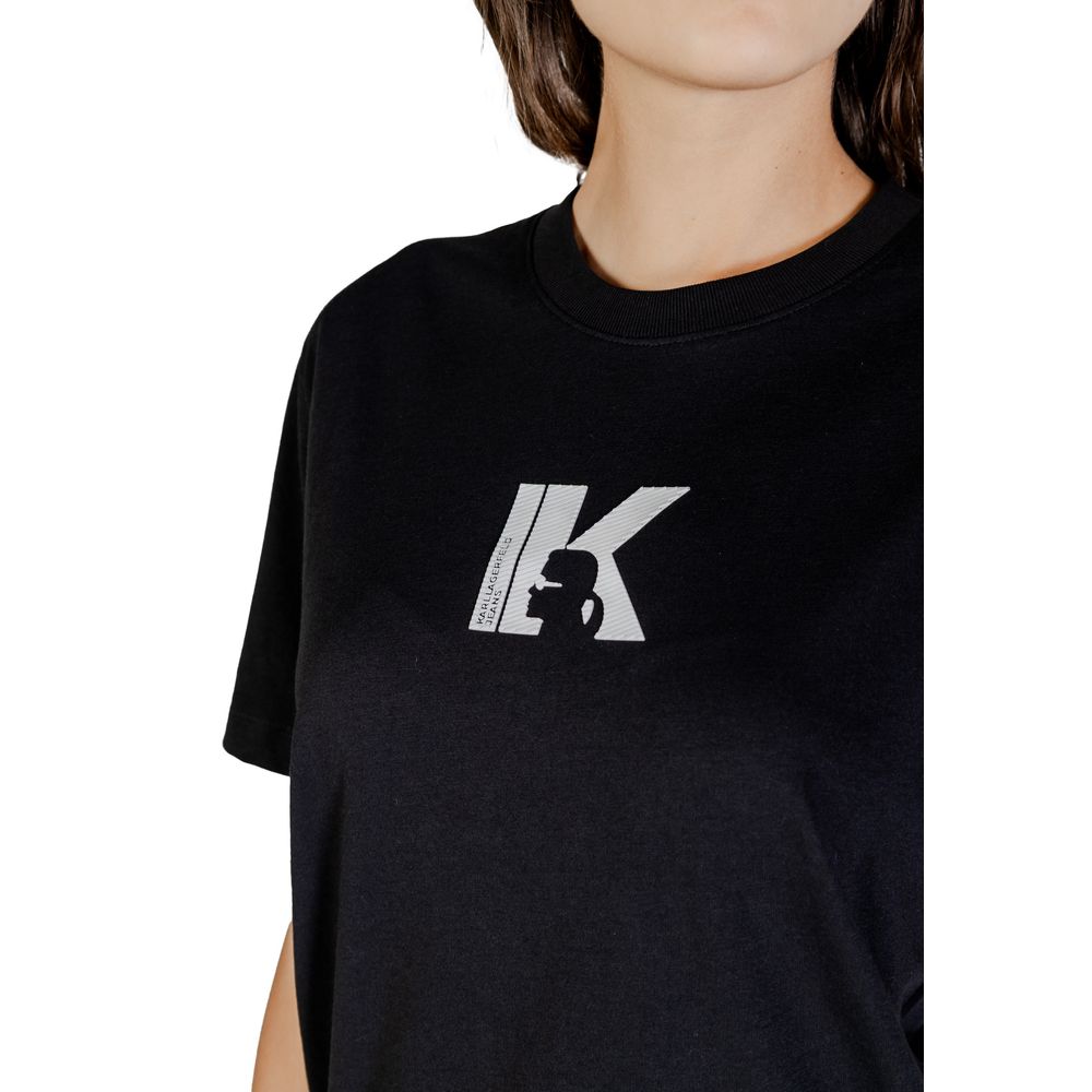 Karl Lagerfeld Black Cotton T-Shirt