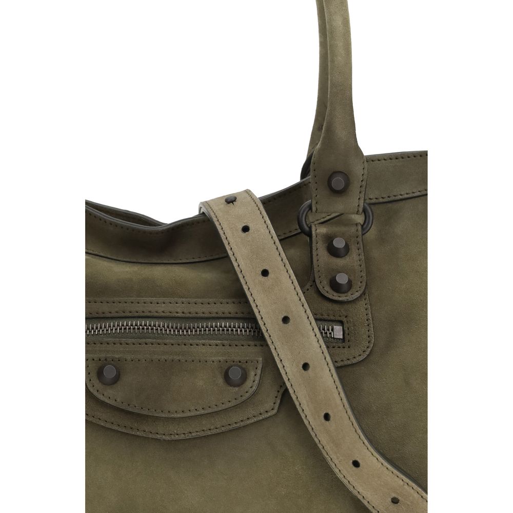 Balenciaga Bicolor Calf Leather Bos Taurus Shoulder Bag