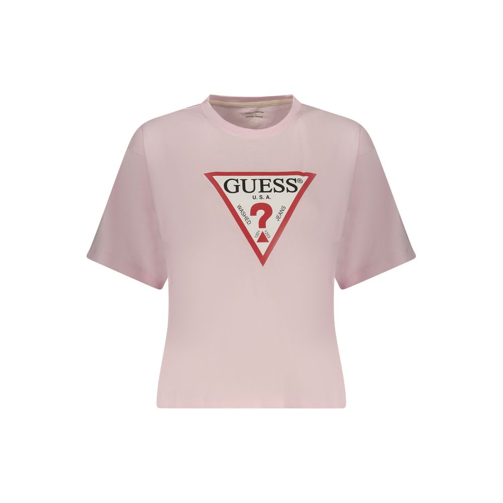 Guess Jeans Pink Cotton Womens TShirt