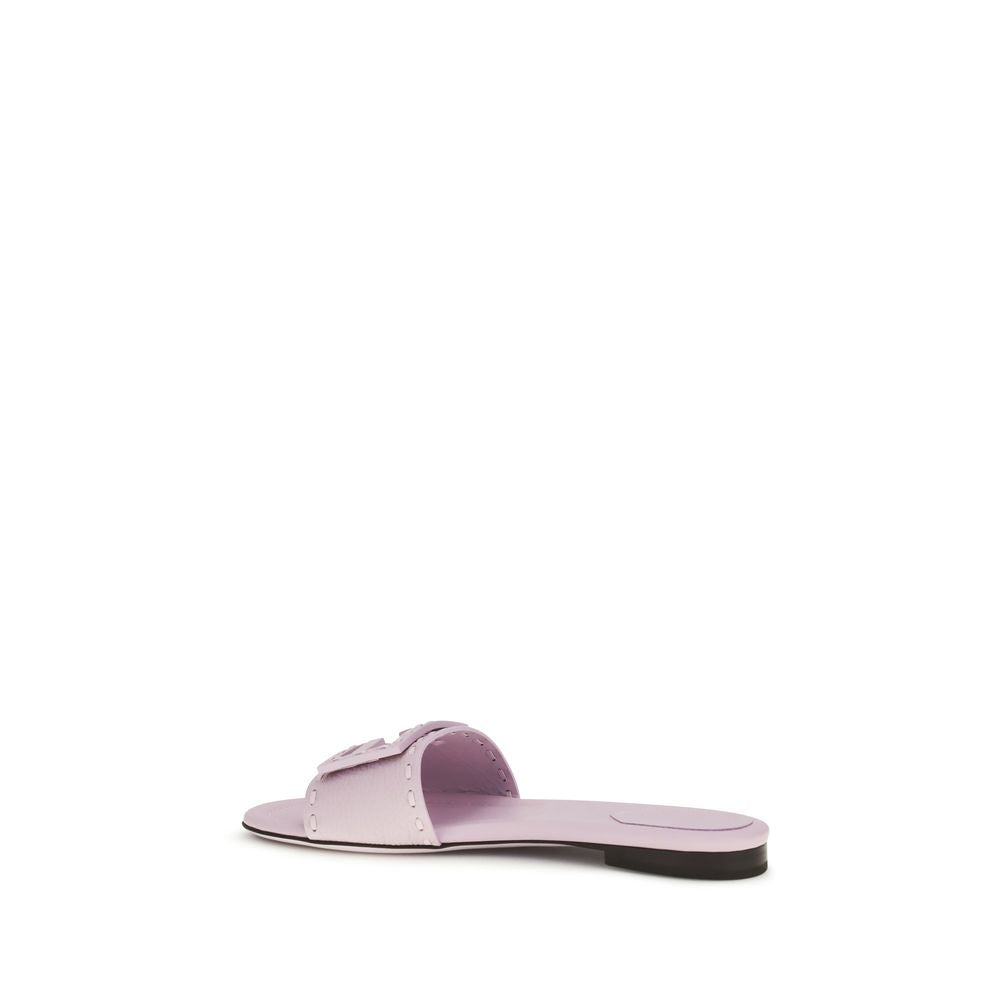 Fendi Multicolor Calf Leather Bos Taurus Flat Sandals