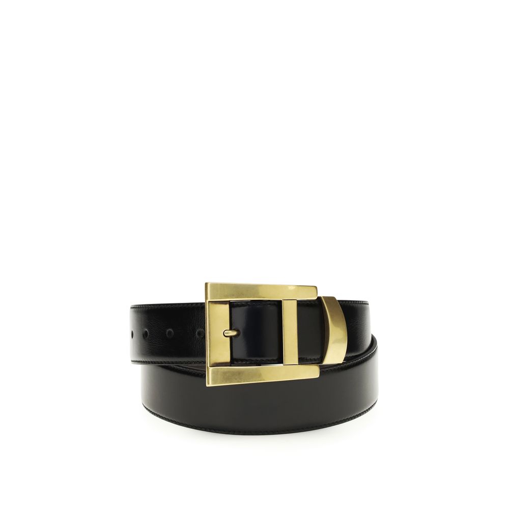 Versace Black Calf Leather Bos Taurus Regular Belt