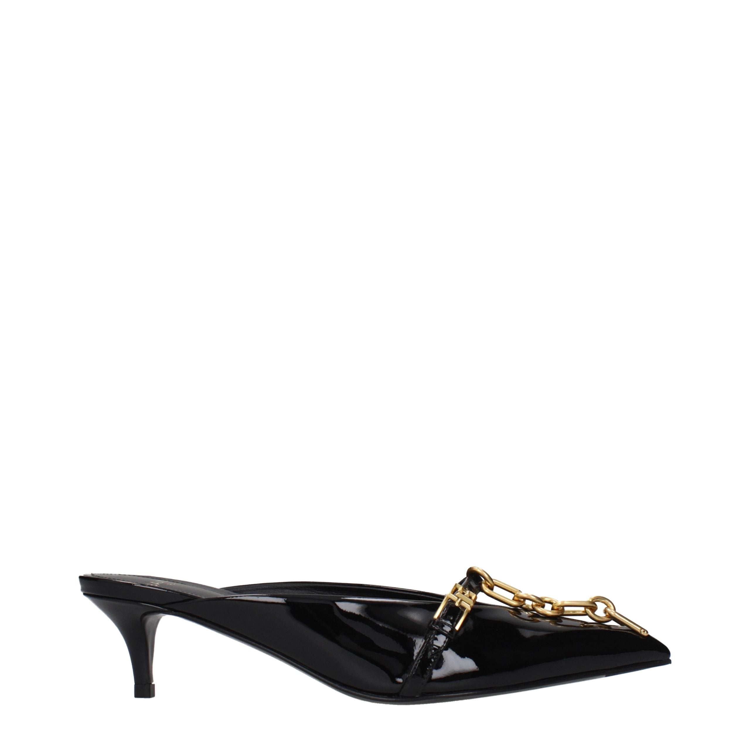 Balmain Black Leather Platform Sandals