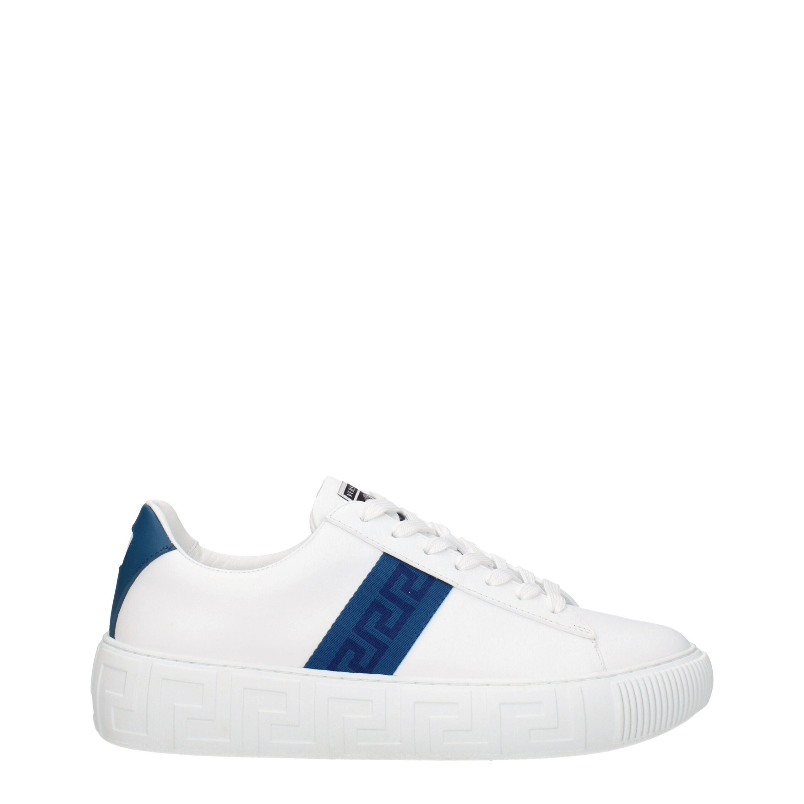Versace Blue Leather Low Top Sneakers