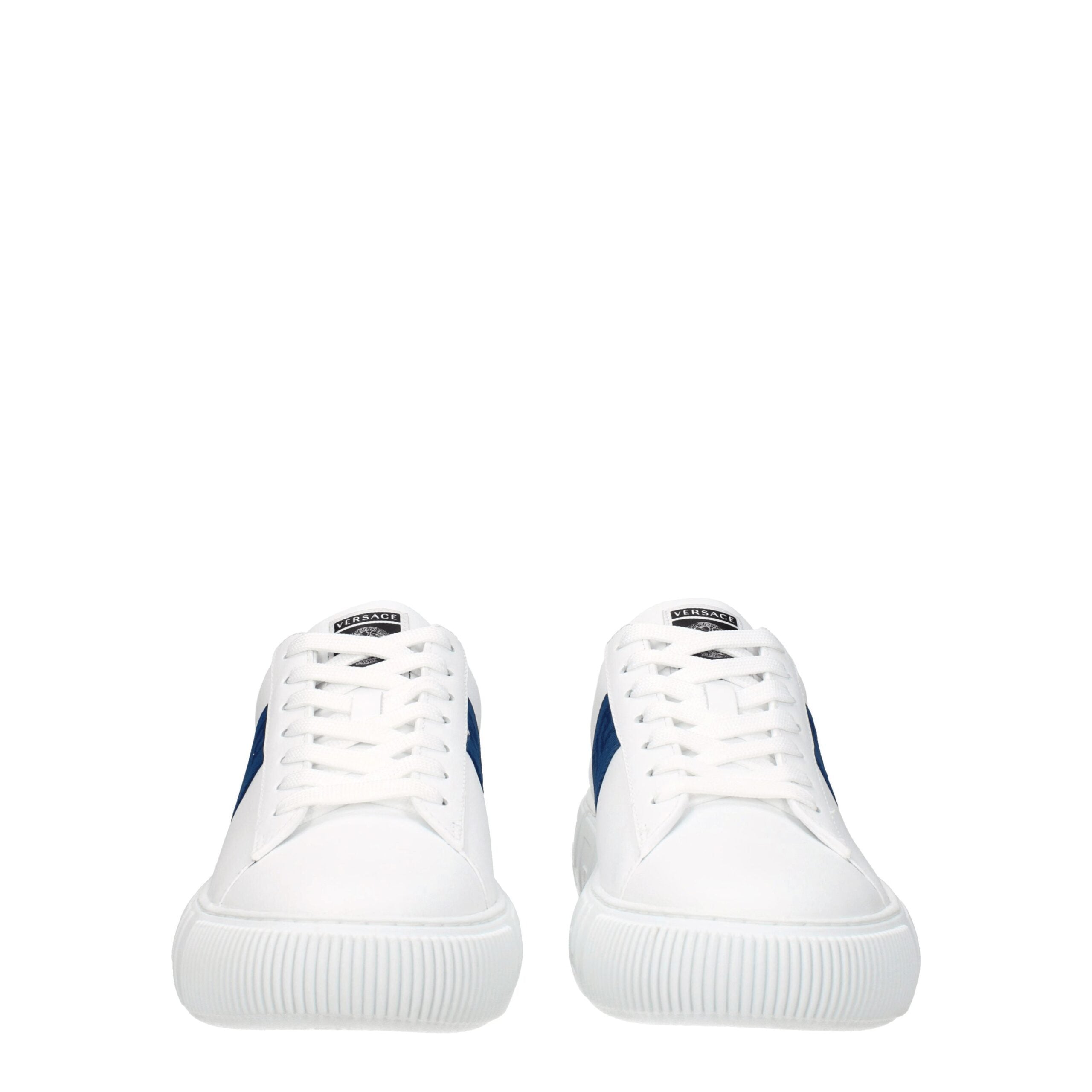 Versace Blue Leather Low Top Sneakers