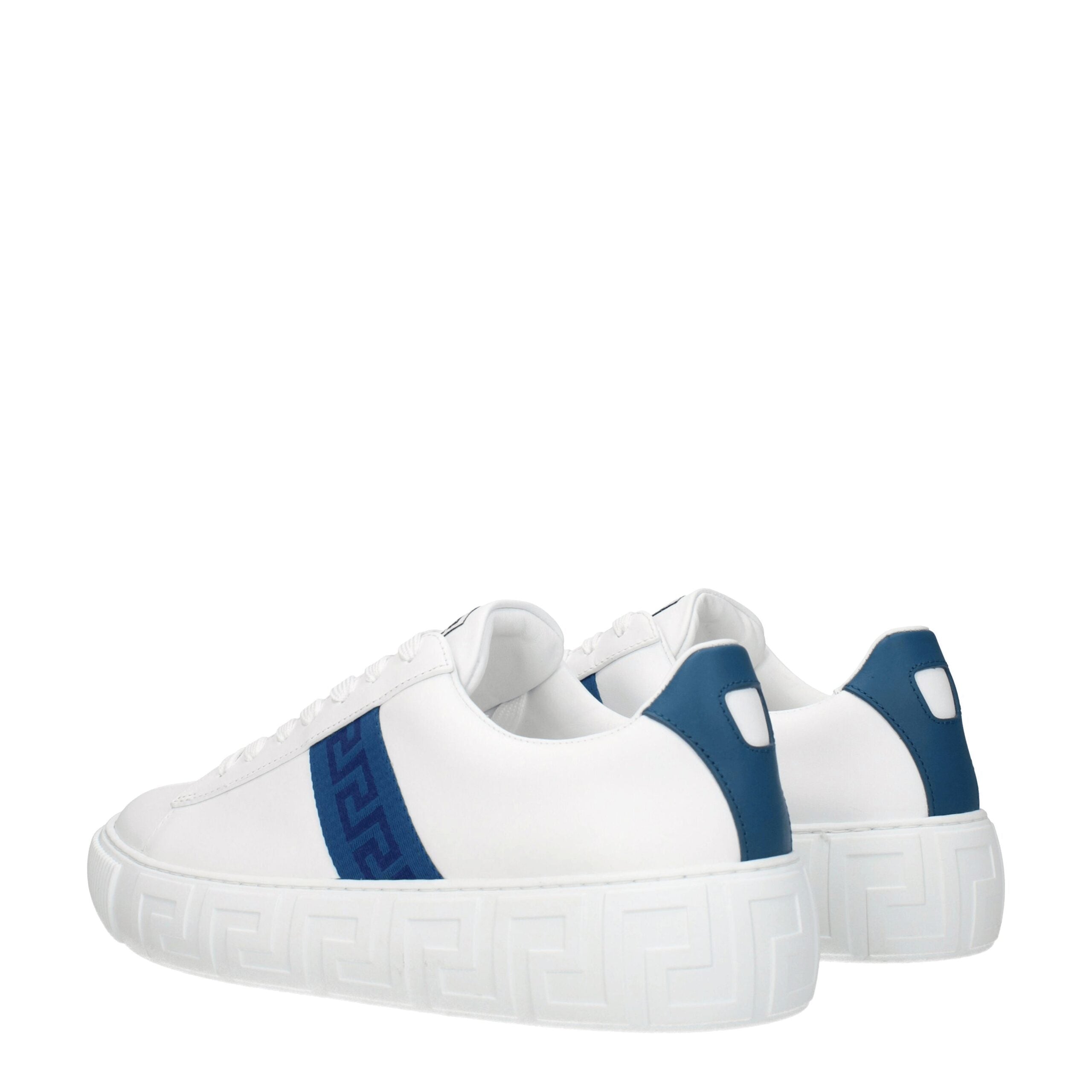 Versace Blue Leather Low Top Sneakers