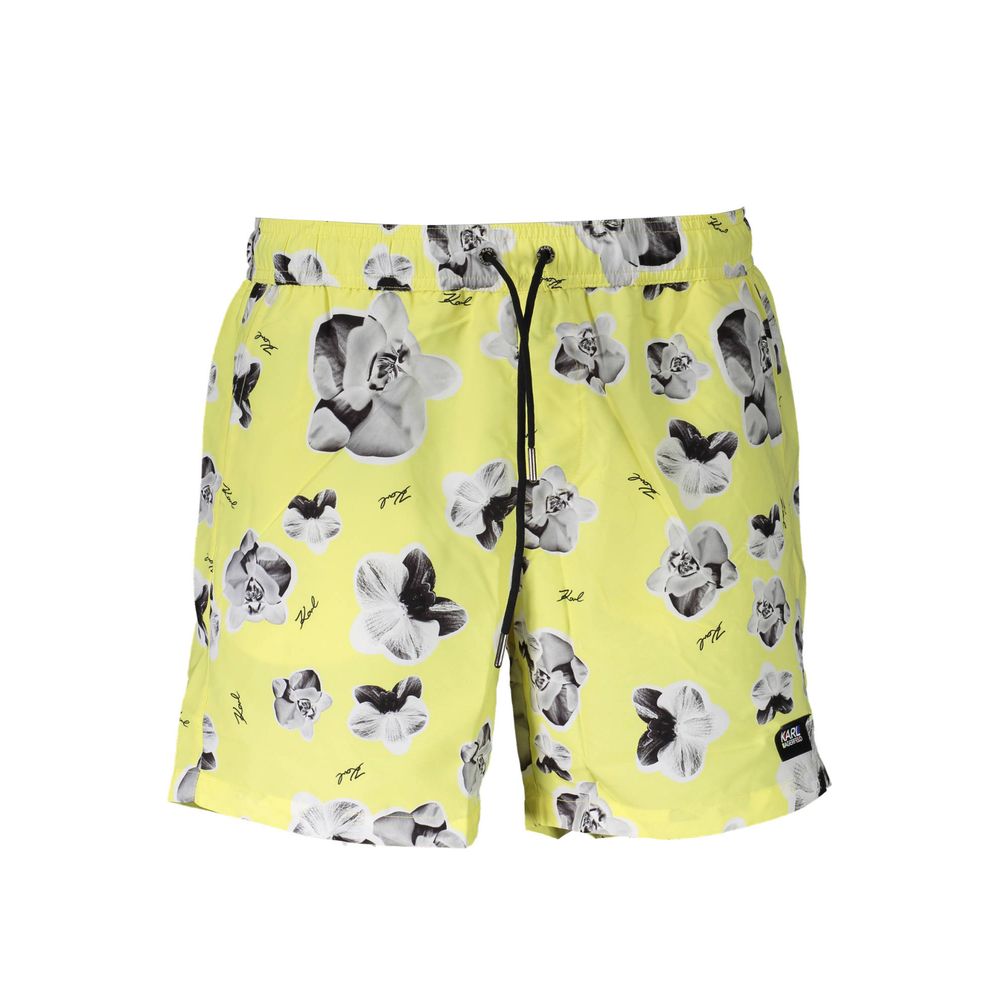 Karl Lagerfeld Yellow Polyester Men Swim Boxer